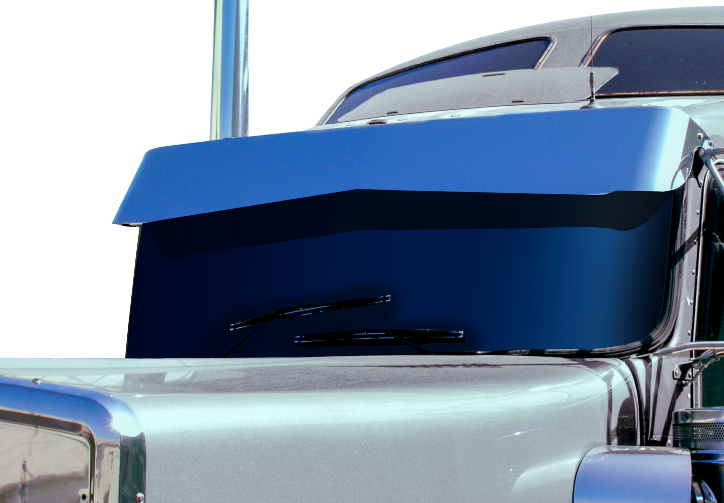 Kenworth W900/T800/T600/T660 High-Mid 13"x8" Blind Mount Bowtie Visor (Curved Windshield)