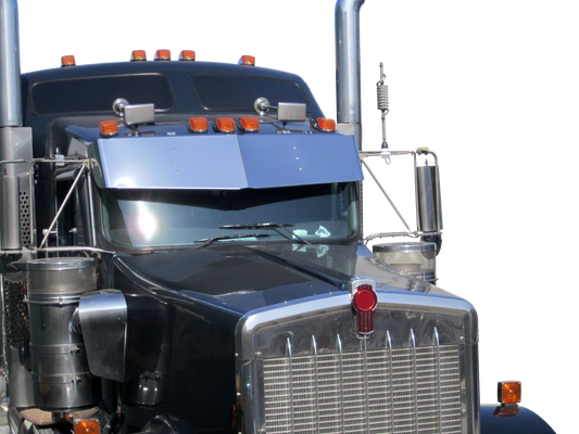 Kenworth W900L/T800/T600/T660 High-Mid 13" x 15" V-Style Visor (No Drilling, Curved Windshield)..