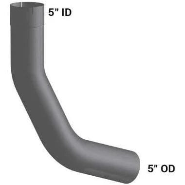 KW-18615LC - 5" 2-Bend Id/Od Pipe Left Chr Kenworth