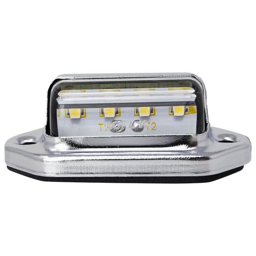 Led 12V License Utility Interior White 4-Led Light Chrome