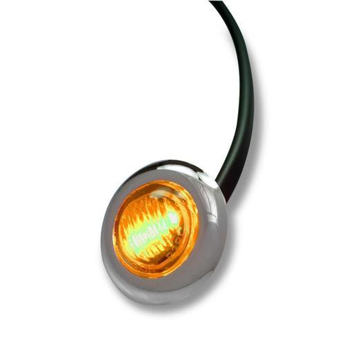 LED 3/4” Amber/Amber Light Led Grommet & Chrome Bezel Cover 2 Wires