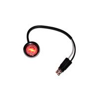 Led 3/4” Red/Clear Grommet & Chrome Bezel Cover 3 Wires