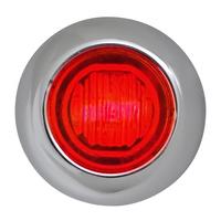 Led 3/4” Red/Red Grommet & Chrome Bezel Cover 3 Wires