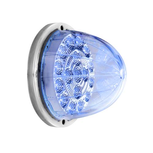 LED Cab Light With 17 Led W/Ring (Amber/Blue Clear Lens)