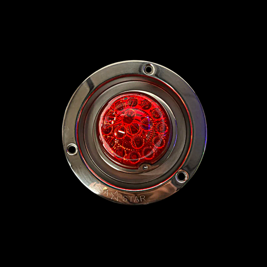 LED Cab Watermelon Light With 17 Led W/Ring And 4" Light bezel (Red/Red Lens)