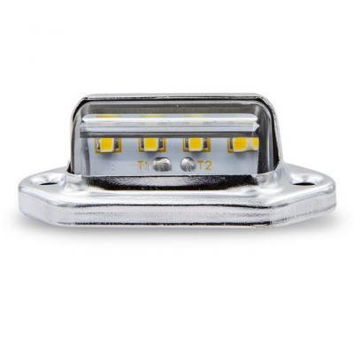 LED License Plate Light – 1.7" x 1" With Stainless Steel Chrome Bezel
