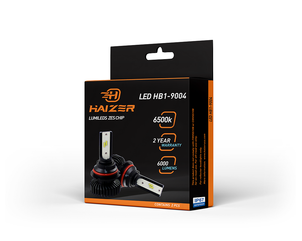 LED Light 9004 White- 6500K, 6000 Lumens HZR2-LEDHB1-9004