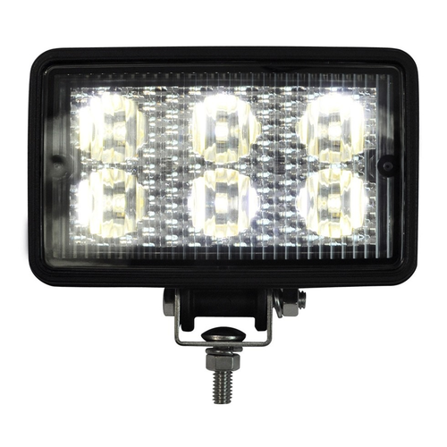 LED Rectangular Working Light, W/6 High Power 3W Leds, 9-32V