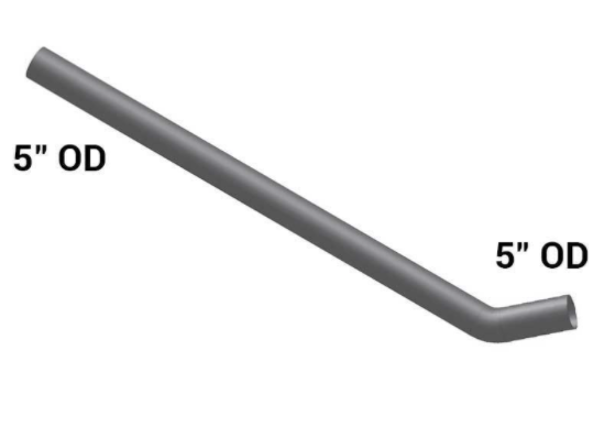 Long exhaust pipe, 5” Od/Od Compares to 04-17131-009. Freightliner