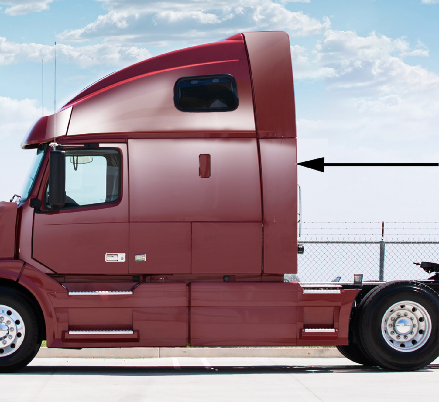 Lower Side Fairing Extension For 2003-2017 Volvo VNL (Passenger)