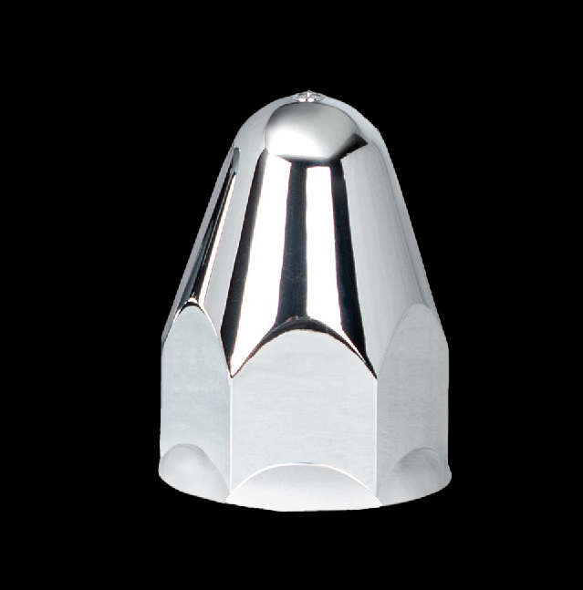 Lug Nut Covers Chrome Plastic Push In 1-1/2 teto  1 1/2" x 2 3/4" Slotted Bullet Nut Cover - Push-On