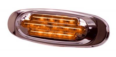 M72270Y - 13 LED Amber/ Amber Chrome Oval Clearance Marker Light LED