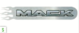 Mack Logo Trim - With Flams - Driver Side