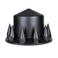 Matte Black Pointed Axle Cover Combo Kit w/ 33mm Spike Nut Covers & Nut