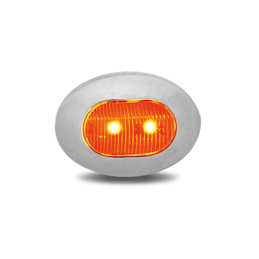Mini Oval Button Amber Led - 3 Wire - Lighting & Accessories