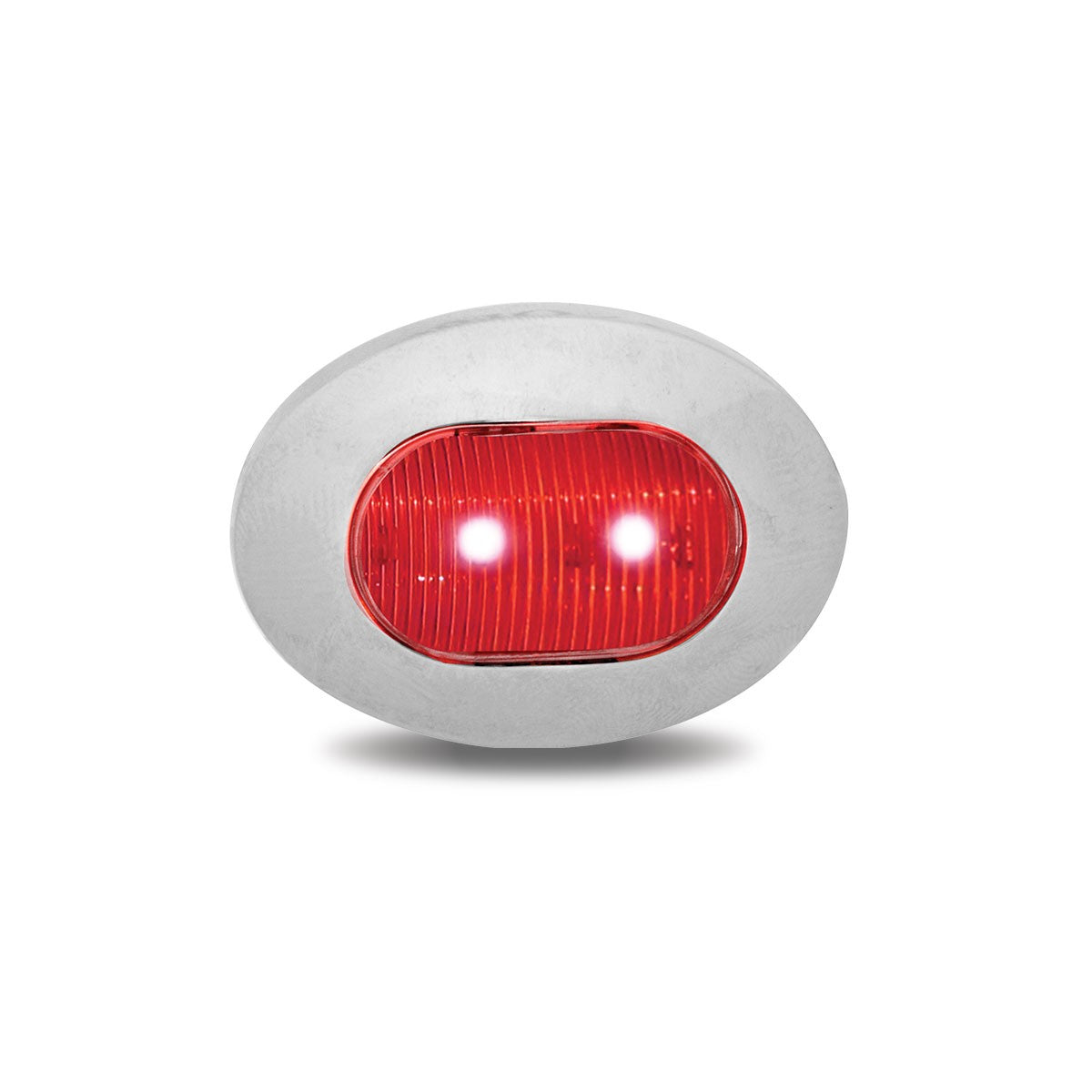 Mini Oval Button Dual Revolution Red/White LED