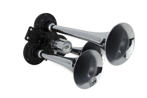 Mini train Horn, Triple Round, Small 12V Solenoid 11.5”