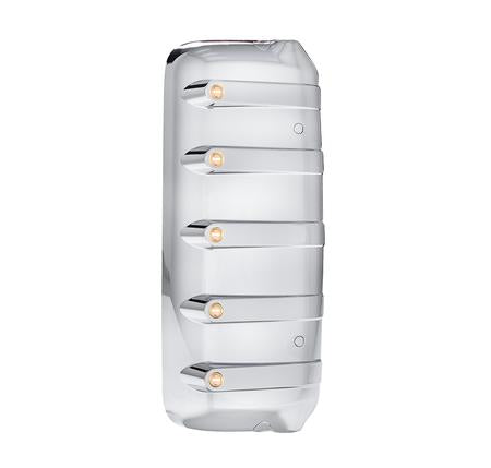 Mirror Cover Chrome fits Freightliner  Century, Columbia, Coronado 2005+, Fits Driver Or Passenger Side, 3/4” Light Option Available (each). Amber/Clear