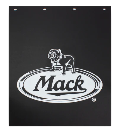 Mud Flap 24" x 30", 3/16", Polypro, Black W/ White Logo fits Mack (LEFT)