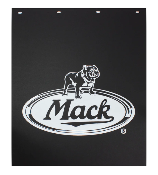 Mud Flap 24" x 30" 3/16" Polypro, Black W/ White Logo fits Mack (RIGHT)