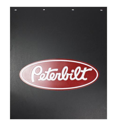 Mud Flap 24” X 30” 3/8 Proflex Rubber White/Red Peterbilt Logo Each Mudflap Accessories