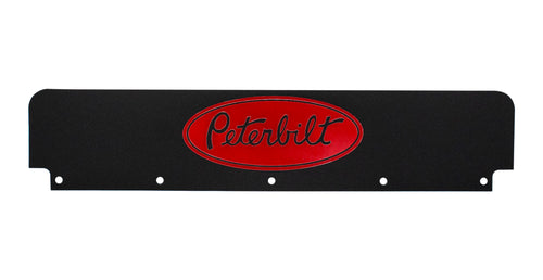Mud Flap 24” x 5” Plastic Black Flap Kit For Quarter Fenders w/ Peterbilt Logo Mudflap Accessories