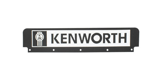 Mud Flap 24" x 5" Plastic Black  Kit For Quarter Fenders w/ Kenworth Logo
