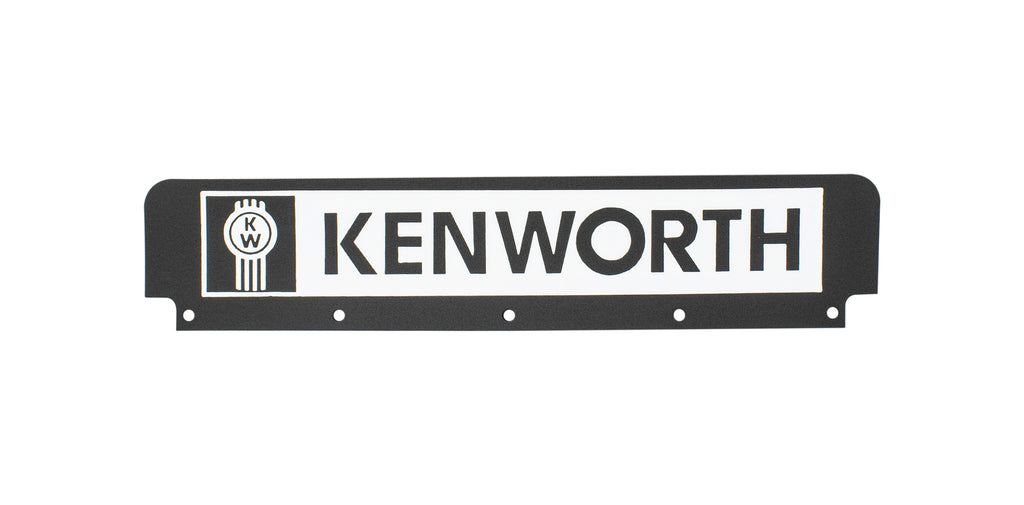 Mud Flap 24" x 5" Plastic Black  Kit For Quarter Fenders w/ Kenworth Logo (Pair)