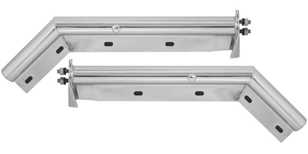 45º Angled Chrome Mud Flap Hanger (Pair) - Mudflap Accessories