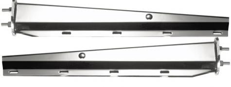 Mud Flap Hanger Chrome Spring-Loaded Taper Style Straight 2.5" Bolt Center to center 2pc (310-646-SL)