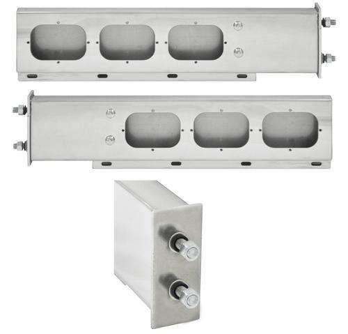 Mud Flap Hanger Stainless Steel 304 Spring Loaded Rectangular Holes. Bolt Pat 2 1/2 ''