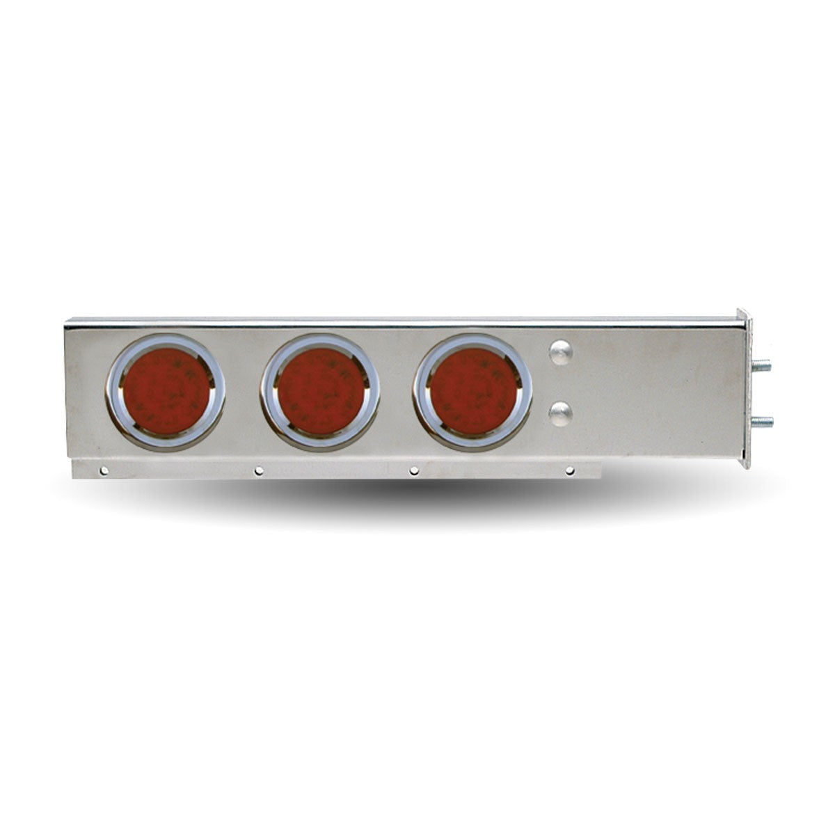 Mud Flap Hanger With Flat Top & 6 x 4'' LEDs 2 1/2 Bolt Spacing Red/Red