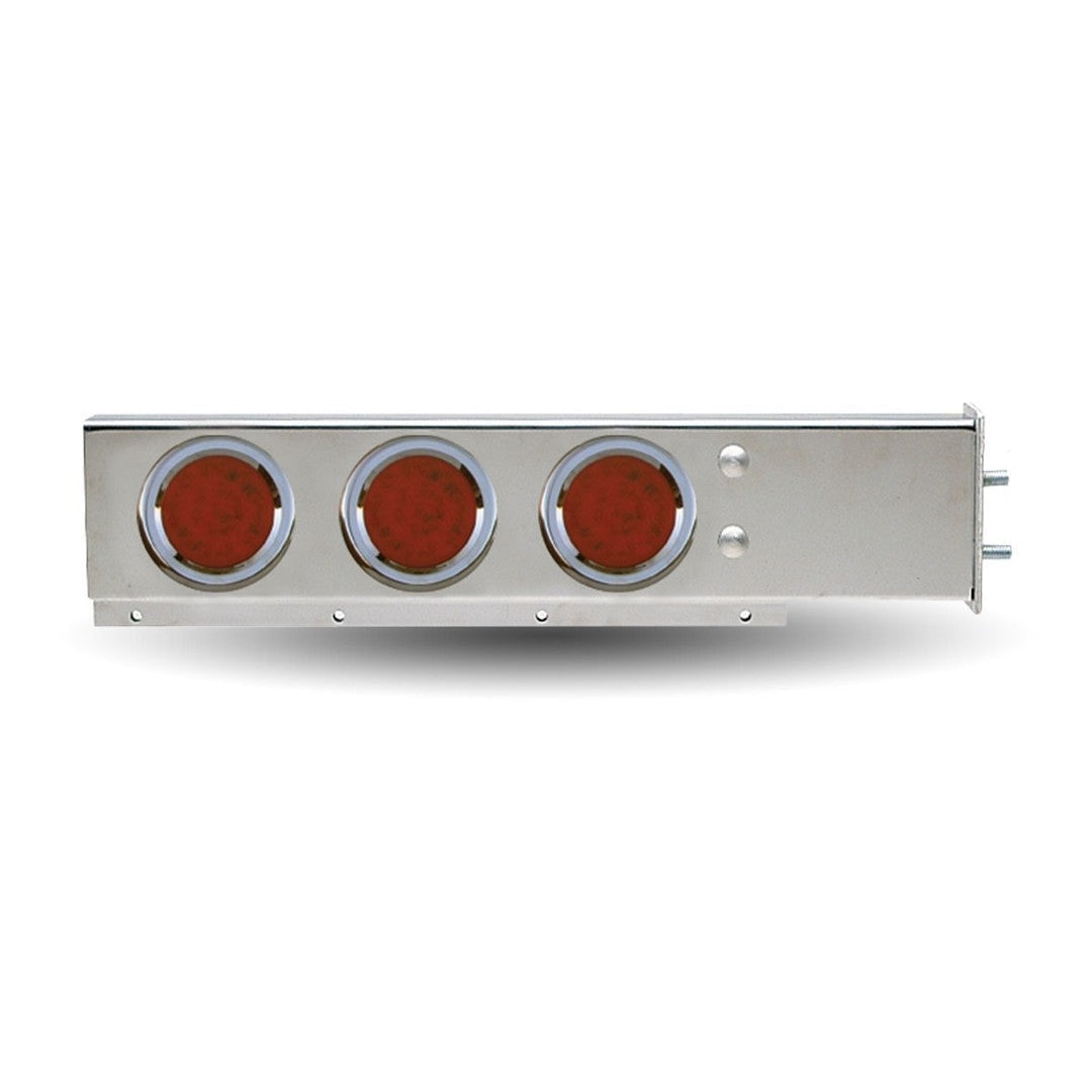 Mud Flap Hanger With Flat Top & 6 x 4'' LEDs 2 1/2 Bolt Spacing Red/Red
