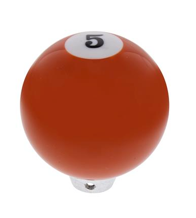 Number 5 Pool Ball Gearshift Knob - Gloss Orange.
