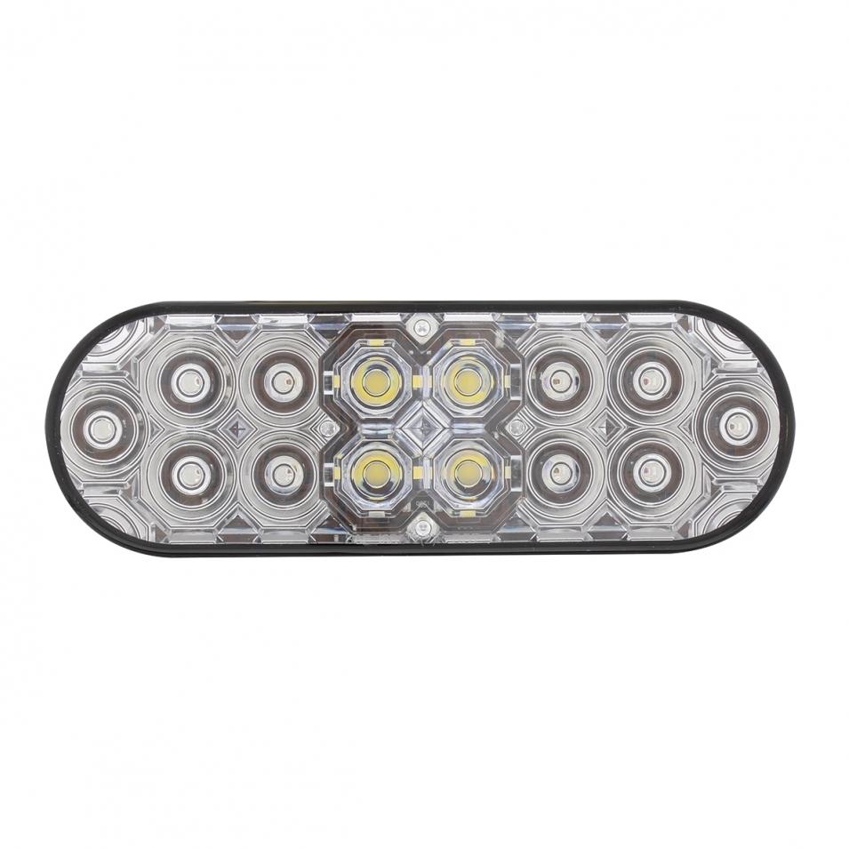 6 Oval Combo Light w/ 14 LED Stop Turn & Tail & 16 LED Back-Up-Red LED/Clear Lens Lighting & Accessories