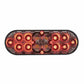 Oval Combo Light with 14 LED Stop, Turn & Tail Light & 16 LED Back-Up Dual Light - Red LED/Clear Lens