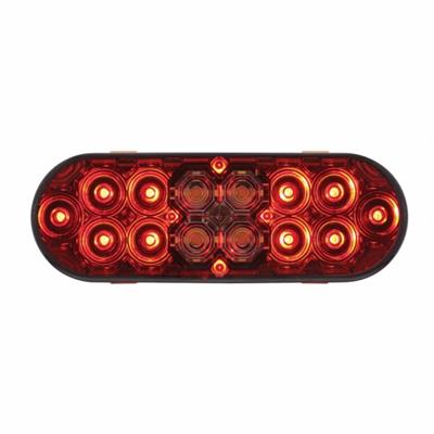 Oval Combo Light with 14 LED Stop, Turn & Tail Light & 16 Dual LED Back-Up Light - Red LED/Red Lens to White