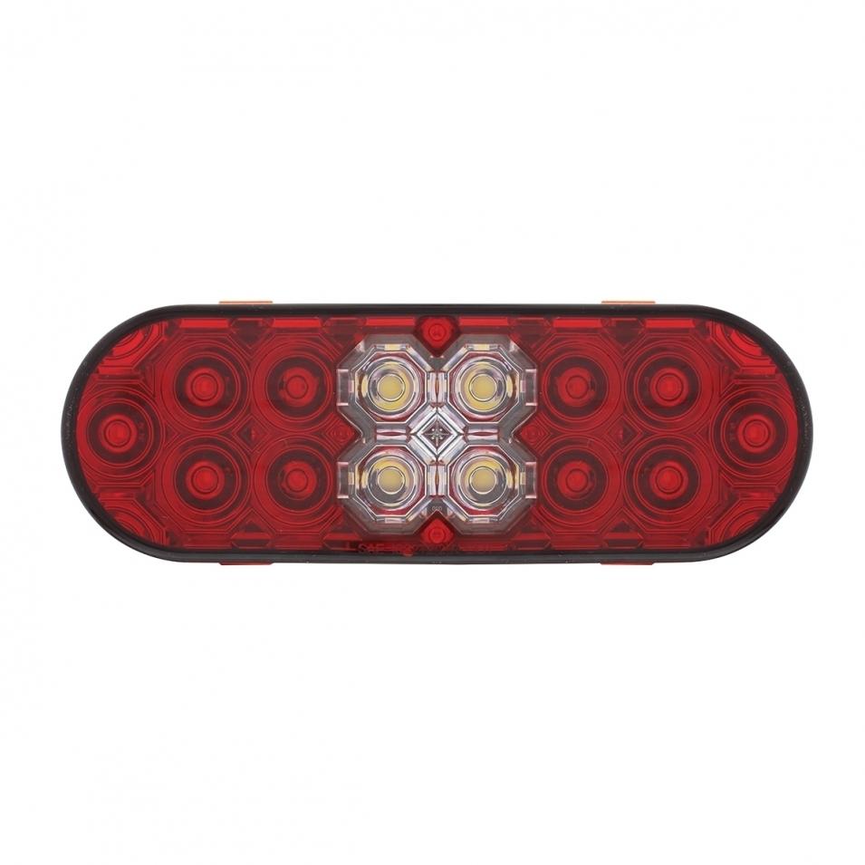 6 Oval Combo Light w/ 14 LED Stop Turn & Tail & 16 LED Back-Up-Red LED/Red Lens Lighting & Accessories