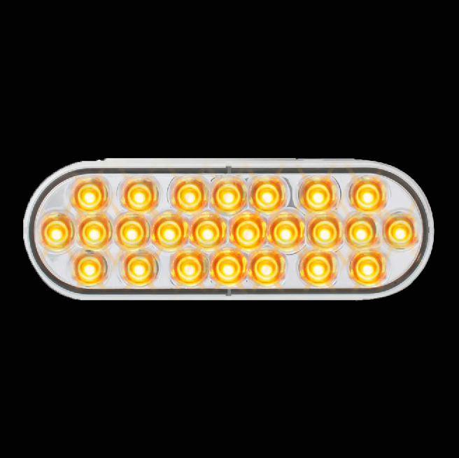 Pearl Oval Amber /Clear LED Light