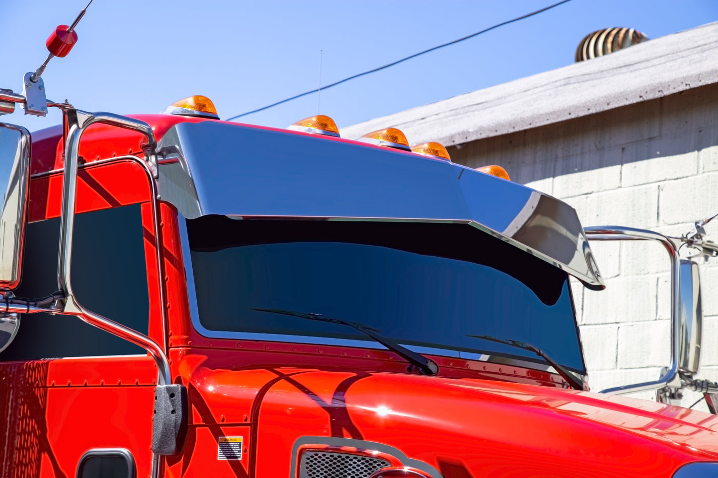 Peterbilt 337 12"x8" Blind Mount Bowtie Visor (Curved Windshield)