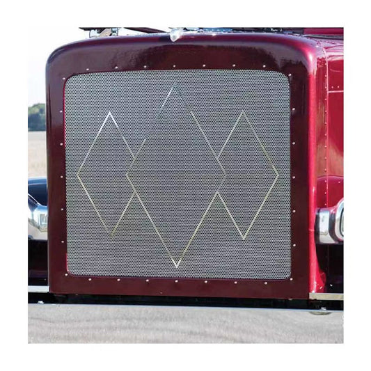 Peterbilt 357, 377, 378, 379, 385, Triple Diamond Punched Grill Insert.