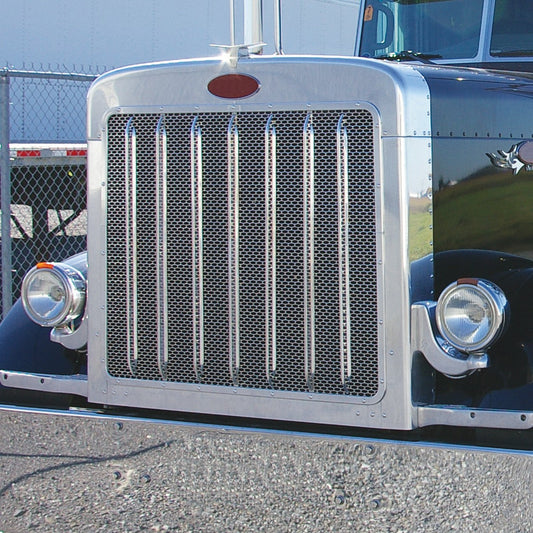 Peterbilt 379 Extended Hood Front Grill with Oval Punchouts (18 Ga.) (Grill Only, Bars not included)