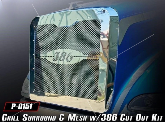 Peterbilt 386 Grill Surround & Mesh Cut Out Entire Kit