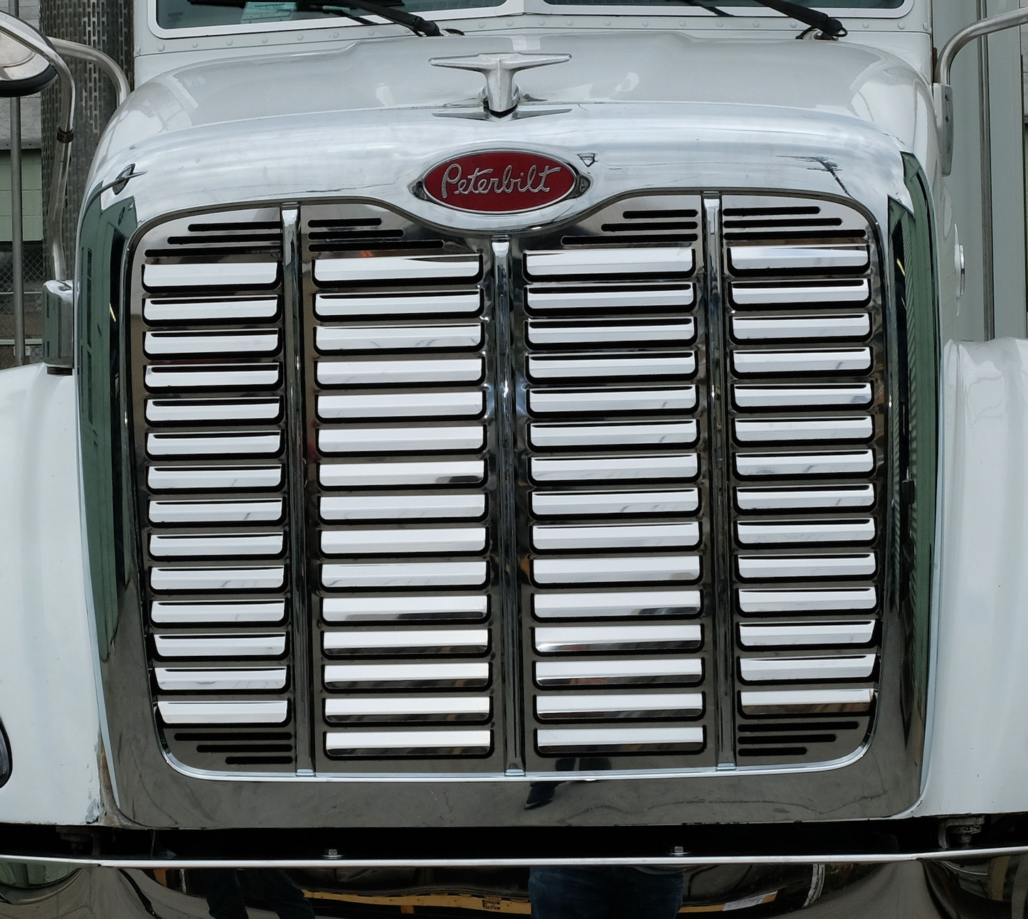 Peterbilt 386 Hood Grill - 58 Punch Louvers - Grill Surround NOT included.