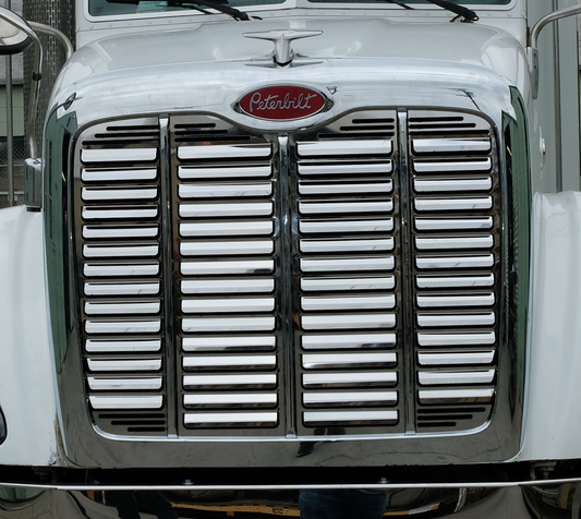 Peterbilt 386 Hood Grill - 58 Punch Louvers - Grill Surround NOT included.