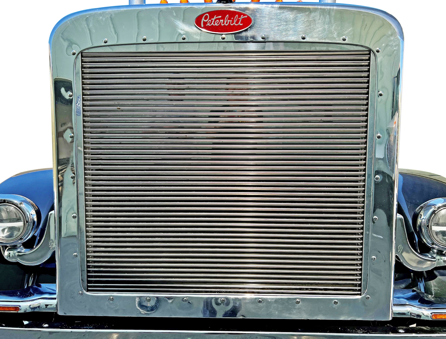 Peterbilt 388/389 Hood Grill - 46 Horizontal Billet (39.25 x 2) - Grill Surround NOT included.
