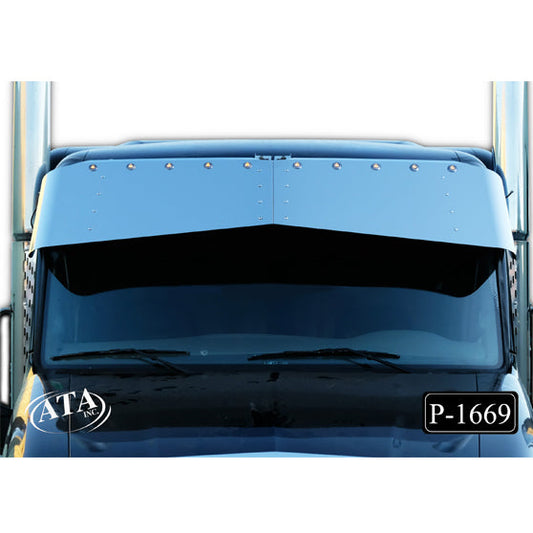 Peterbilt 579/567 18" x 14" Bowtie Visor w/10-3/4" Light Holes (Mid & High-Roof) *Not for Ultra Loft *