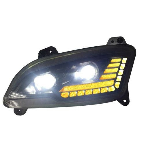 PETERBILT 587/ 579 2022+ LED HEADLIGHT W/ HALO & SEQUENTIAL TURN SIGNAL BLACK (DRIVER)