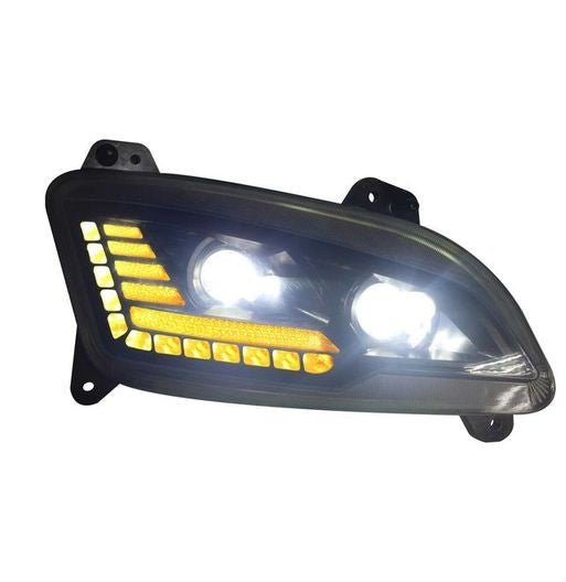 PETERBILT 587/ 579 2022+ LED HEADLIGHT W/ HALO & SEQUENTIAL TURN SIGNAL BLACK (PASSENGER)