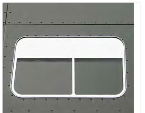Peterbilt 70" Sleeper Side Window 5" Chop Top W/ Integrated Window Trims